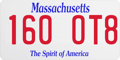MA license plate 160OT8