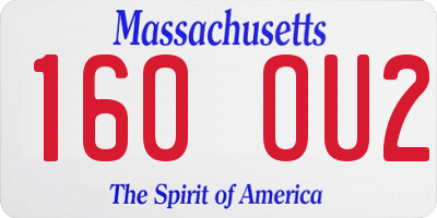 MA license plate 160OU2