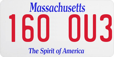 MA license plate 160OU3