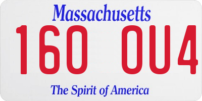 MA license plate 160OU4