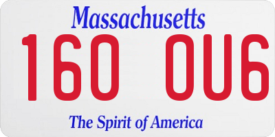 MA license plate 160OU6