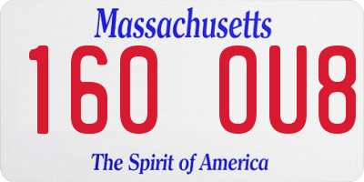 MA license plate 160OU8