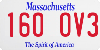 MA license plate 160OV3