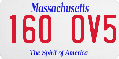 MA license plate 160OV5
