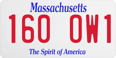 MA license plate 160OW1
