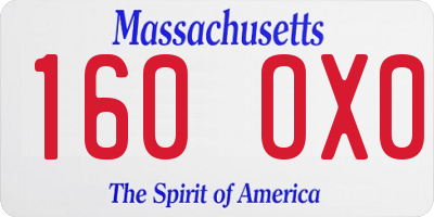 MA license plate 160OX0
