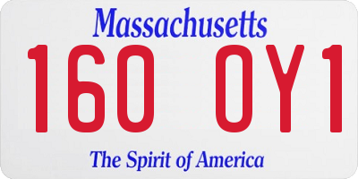 MA license plate 160OY1