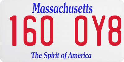 MA license plate 160OY8