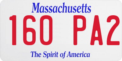 MA license plate 160PA2