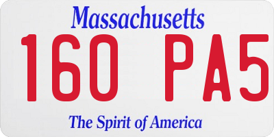MA license plate 160PA5