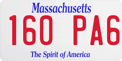 MA license plate 160PA6