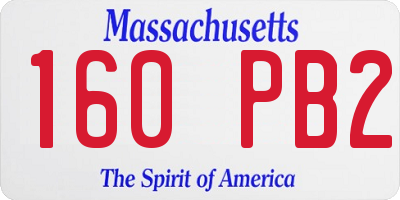 MA license plate 160PB2