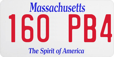 MA license plate 160PB4