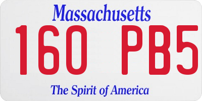MA license plate 160PB5