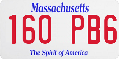 MA license plate 160PB6