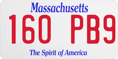 MA license plate 160PB9