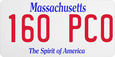 MA license plate 160PC0
