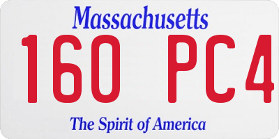 MA license plate 160PC4