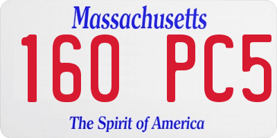 MA license plate 160PC5