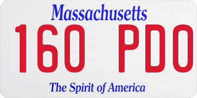 MA license plate 160PD0