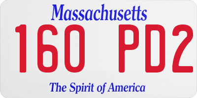 MA license plate 160PD2