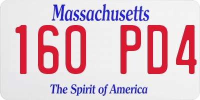 MA license plate 160PD4