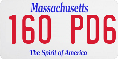 MA license plate 160PD6