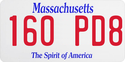 MA license plate 160PD8