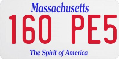 MA license plate 160PE5