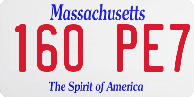 MA license plate 160PE7