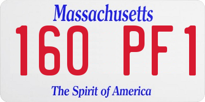 MA license plate 160PF1