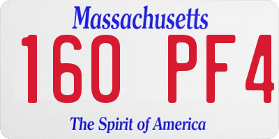 MA license plate 160PF4