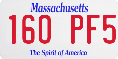 MA license plate 160PF5
