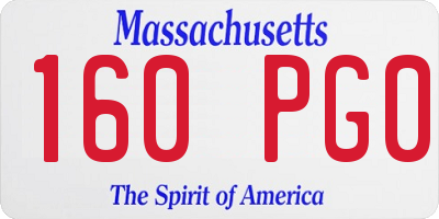 MA license plate 160PG0