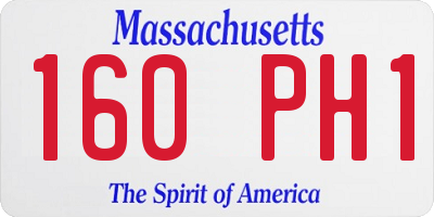 MA license plate 160PH1