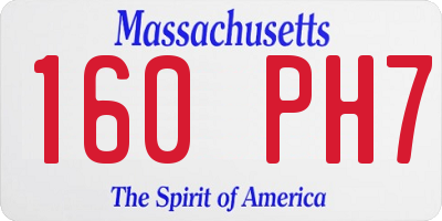 MA license plate 160PH7