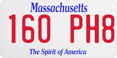 MA license plate 160PH8