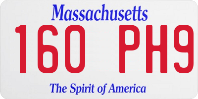 MA license plate 160PH9