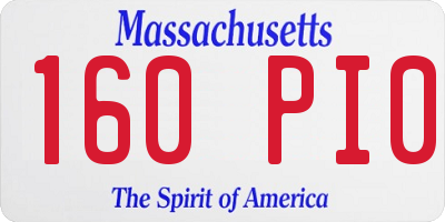 MA license plate 160PI0