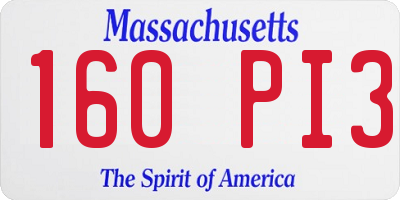 MA license plate 160PI3