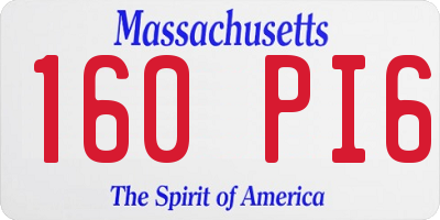 MA license plate 160PI6