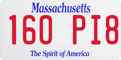 MA license plate 160PI8