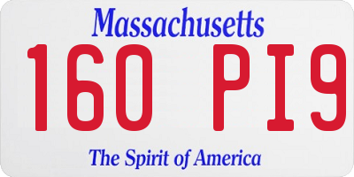 MA license plate 160PI9