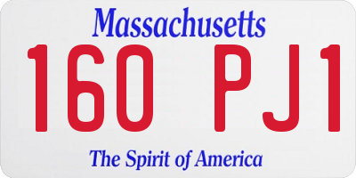MA license plate 160PJ1