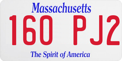 MA license plate 160PJ2