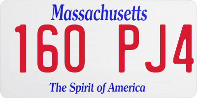 MA license plate 160PJ4