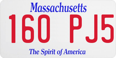 MA license plate 160PJ5