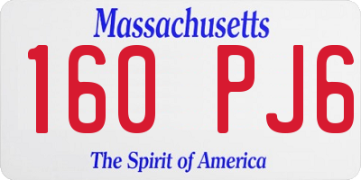 MA license plate 160PJ6