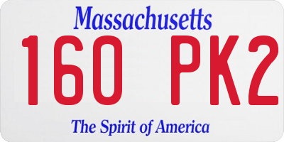 MA license plate 160PK2