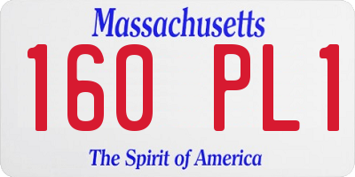 MA license plate 160PL1